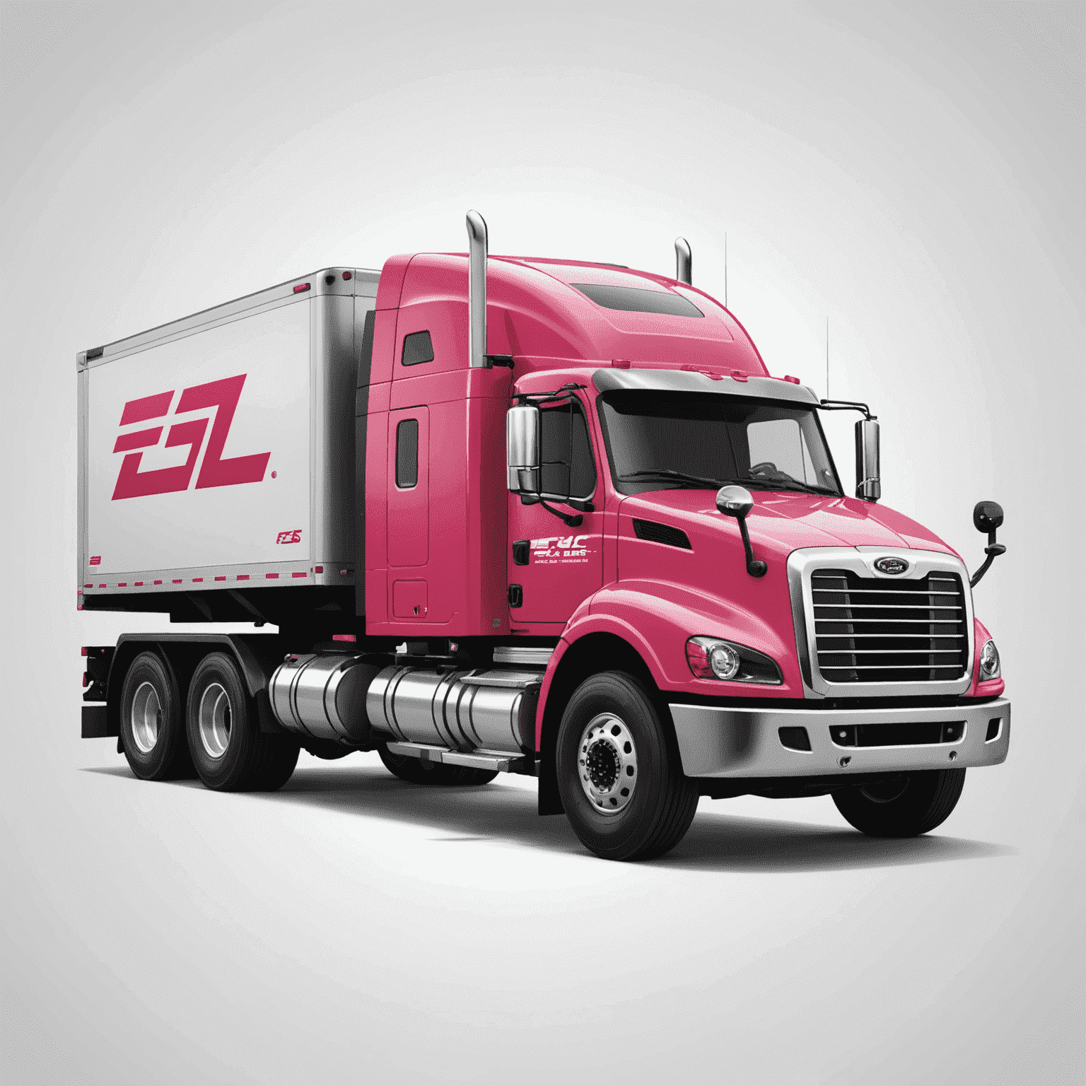 engr_efsllc logo - A stylized truck with red and pink accents on a white background