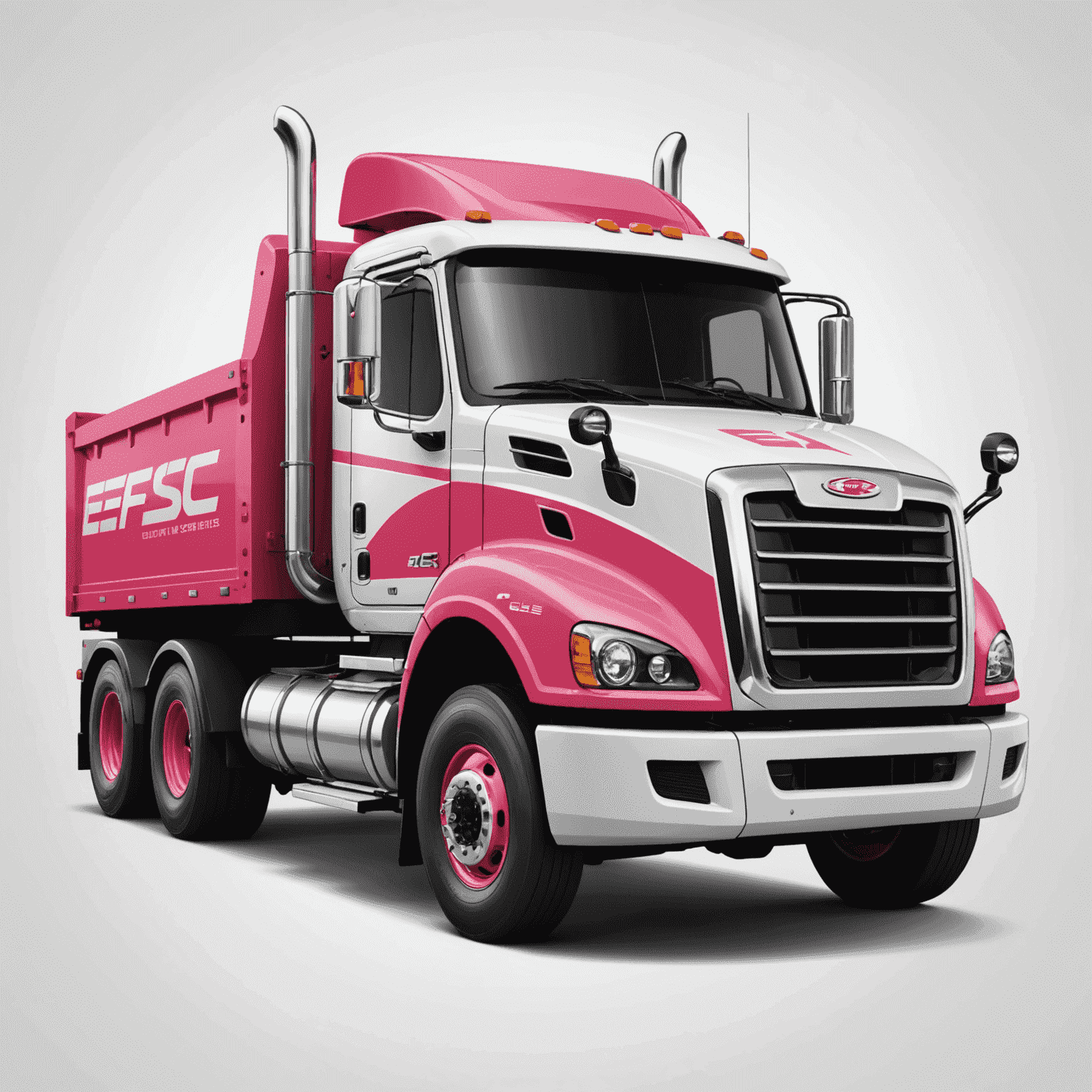 engr_efsllc logo - A stylized truck with red and pink accents on a white background