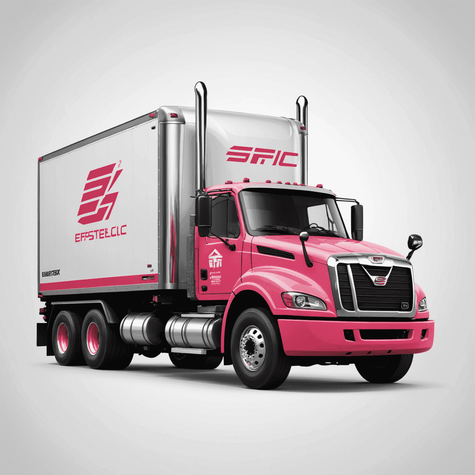 engr_efsllc logo - A stylized truck with red and pink accents on a white background