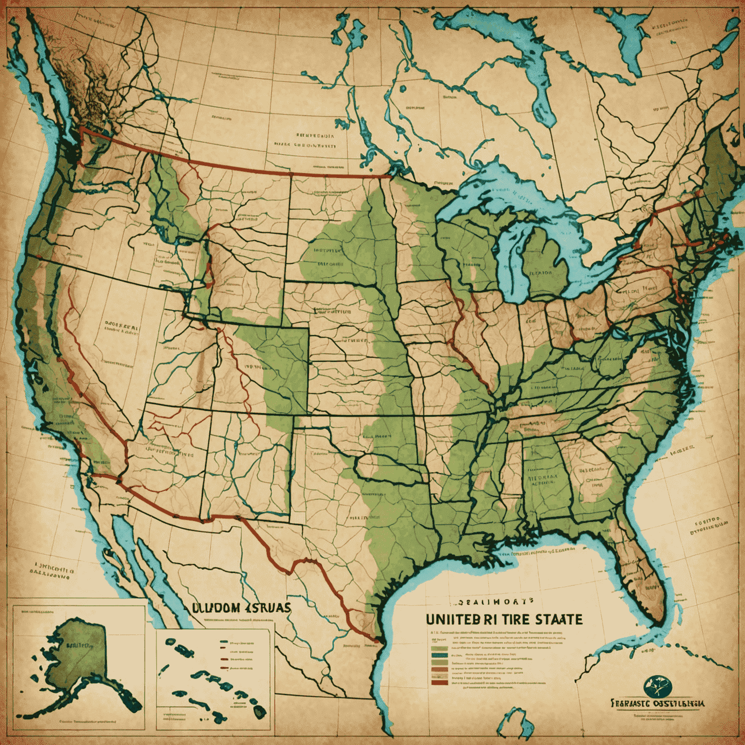 A map of the United States with truck routes highlighted, showcasing the impact of new interstate shipping regulations